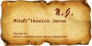 Mihálkovics Jerne névjegykártya